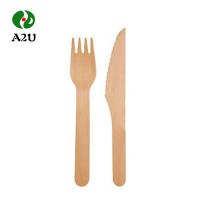 Eco- Friendly Biodegradable Disposable Natural Kraft Paper Kit  Wooden Cutlery Set ( Wooden Spoon, Fork, Knife ,Scoop, Spork )