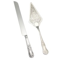 cake tools Elegant Wedding or Anniversary Vintage Party Supplies Decoration stainless steel cake knife and server set