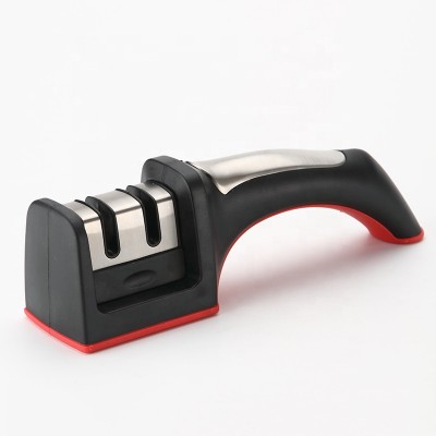 Amazon/E-bay Hot Selling New model 2 Stages Non slip Rubber handle Knife Sharpener