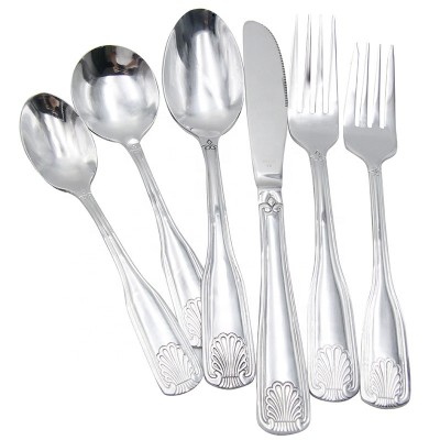 Flatware set, 6 pieces stainless steel restaurant hotel kitchen cutlery set