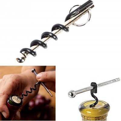 Stainless Steel Multifunctional Metal Corkscrew Creative Pocket Mini Outdoor Keychain Wine Openers Wine Beer Bottle Cap Opener