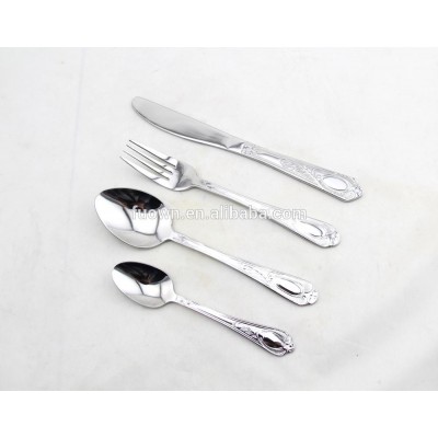 Popular restaurant stainless steel crown shaped handle royal cutlery set