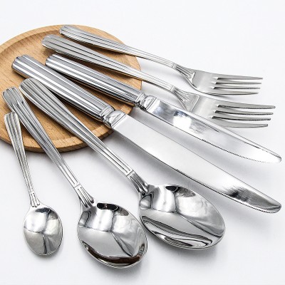 New home kitchen hotel stainless steel reusable 7 pcs flatware tableware cutlery set