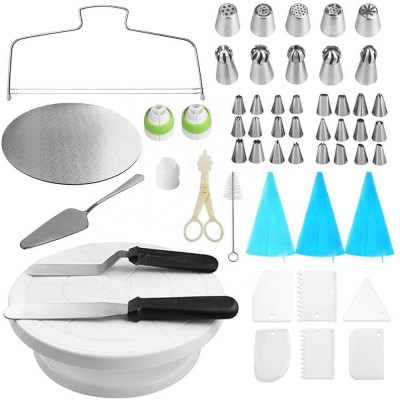 16 pcs stainless steel  reposteria cake decoration tools tips set/cake turntable kit decorating tools icing piping tips